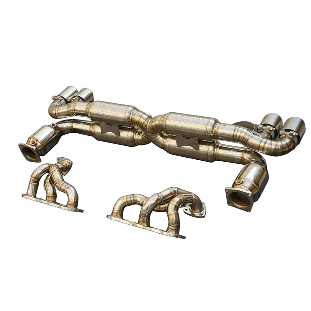 Porsche 991 Turbo S Titanium Valved RSR X Pipe Exhaust System