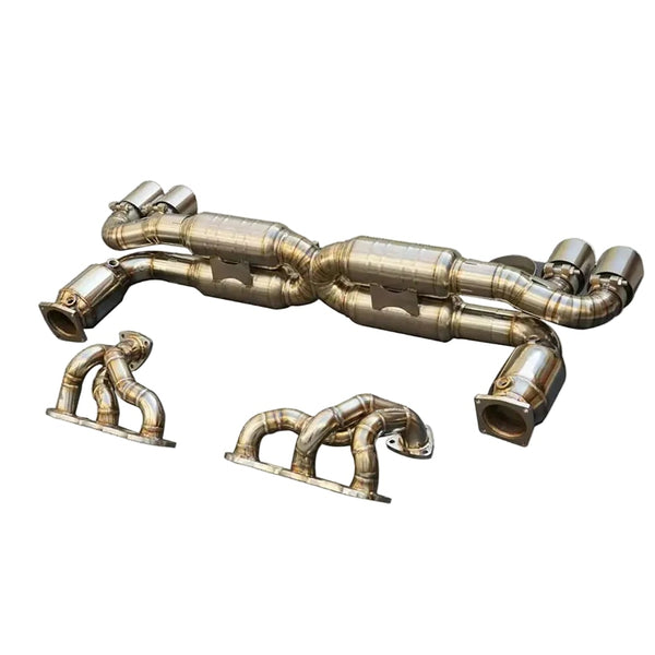 Porsche 991 Turbo S Titanium Valved RSR X Pipe Exhaust System